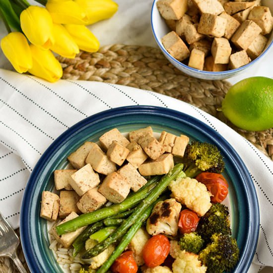 Marinated Tofu With Roasted Veggies