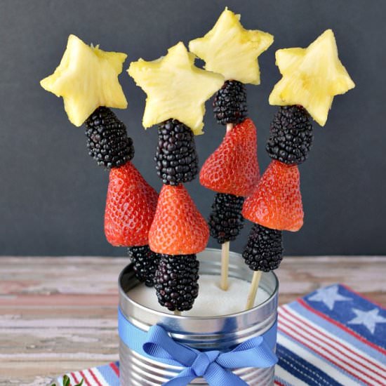 Red, White & Blue Fruit Kabobs
