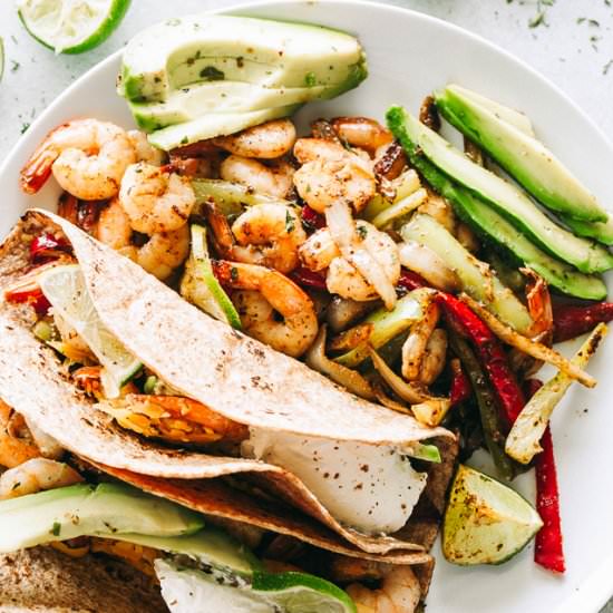 Skillet Shrimp Fajitas