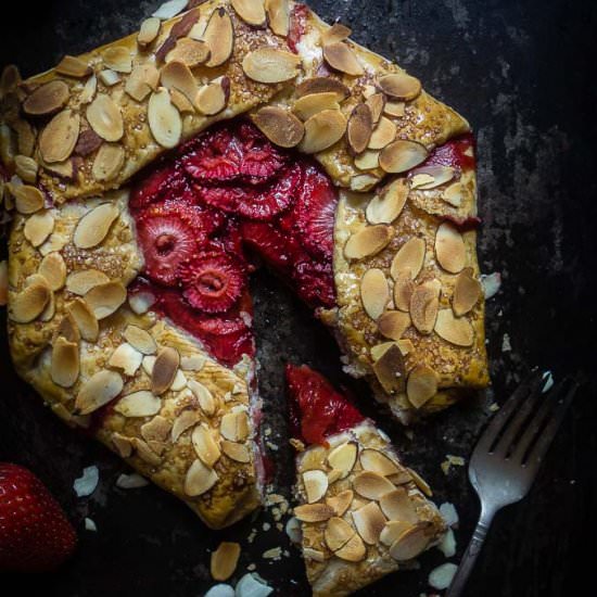 Rustic Strawberry Almond Galette