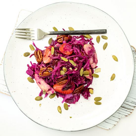 Cabbage Fruit Salad With Citrus Ginger Dressing