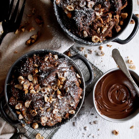 Nutella Brioche Bread Pudding