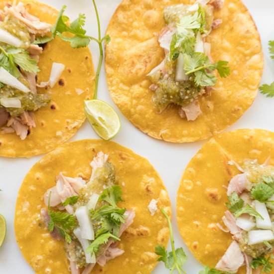 Chicken Tacos with and Salsa Verde