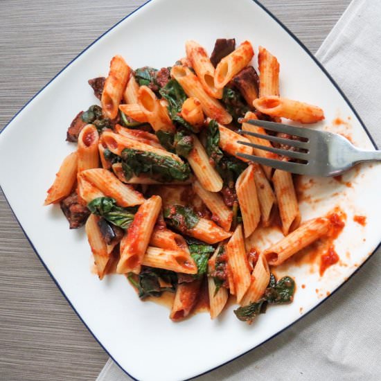 Roasted Eggplant & Spinach