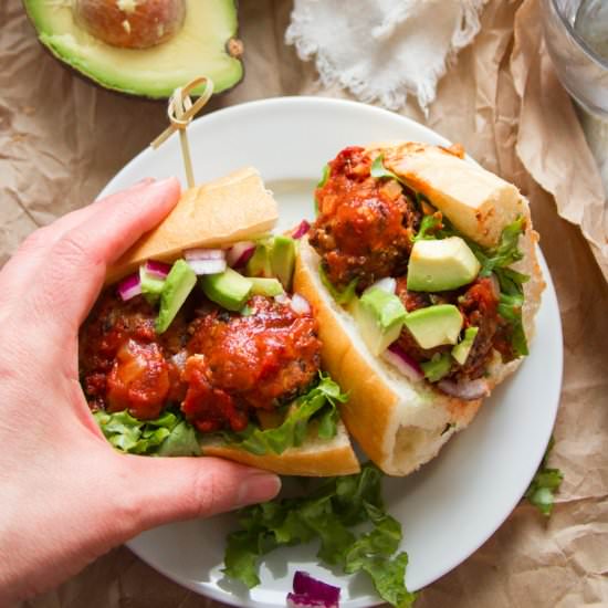 Vegan Mexican Meatball Subs