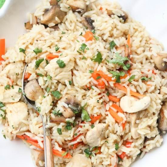 Baked Chicken, Rice & Vegetables