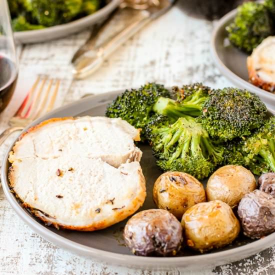 Tuscan Pork Sheet Pan Dinner