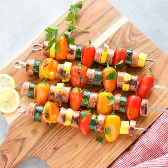 Chicken Sausage Skewers