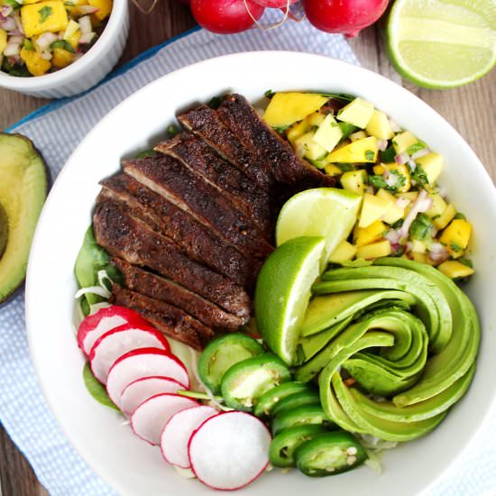 Spiced Steak Salad w/ Mango Salsa