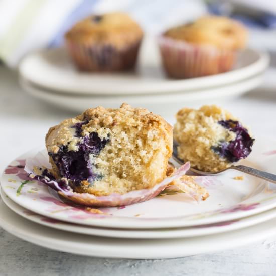 Eggless Blueberry Muffins