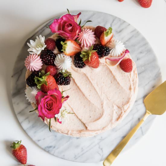 Moist choc strawberry cake