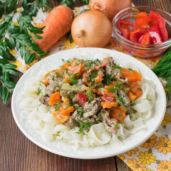 Chicken Liver with Vegetables