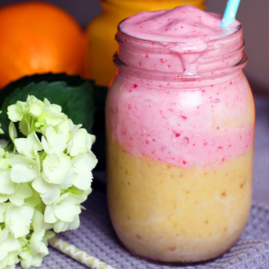 Orange Strawberry Layered Smoothie
