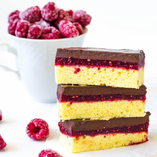 Raspberry Chocolate Cake Bars