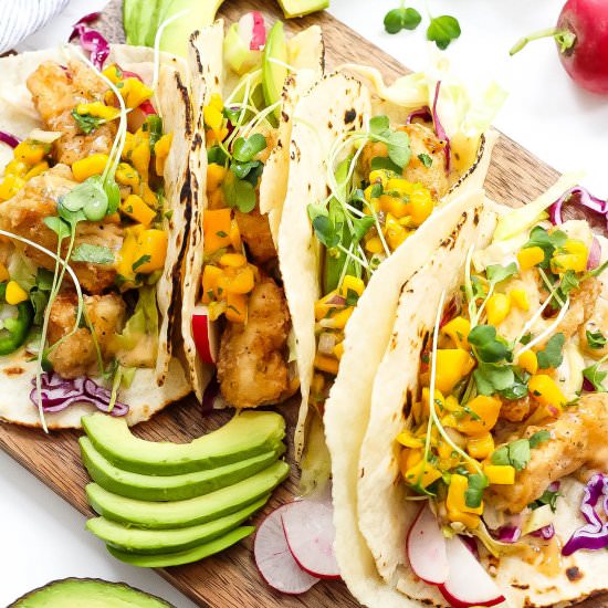 Fish Tacos and Mango Salsa