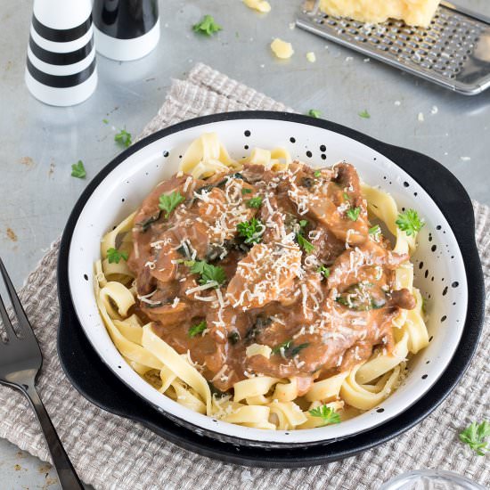 Creamy Beef Stroganoff
