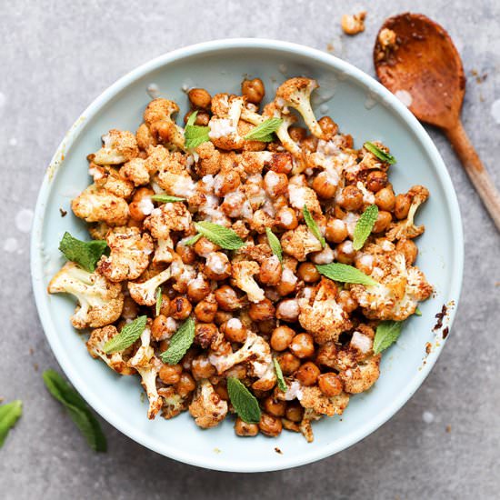 Harissa Cauliflower and Chickpeas