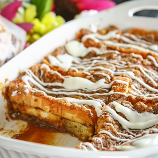 Cinnamon Roll French Toast Bake