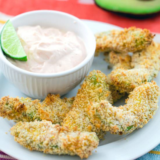 Avocado Fries with Sriracha Dip