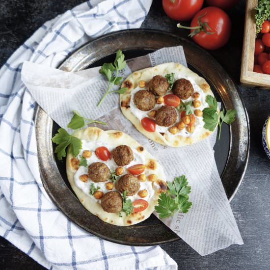 Meatball Gyros with Garlic Tzatzik