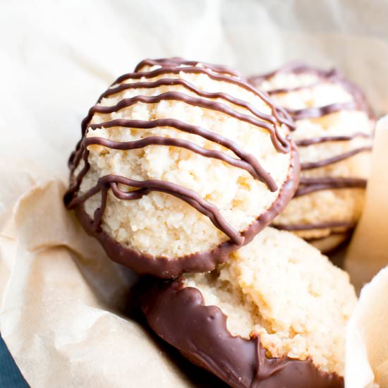 Chocolate Dipped Coconut Macaroons
