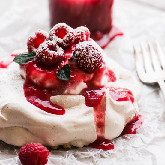 Individual Raspberry Pavlovas