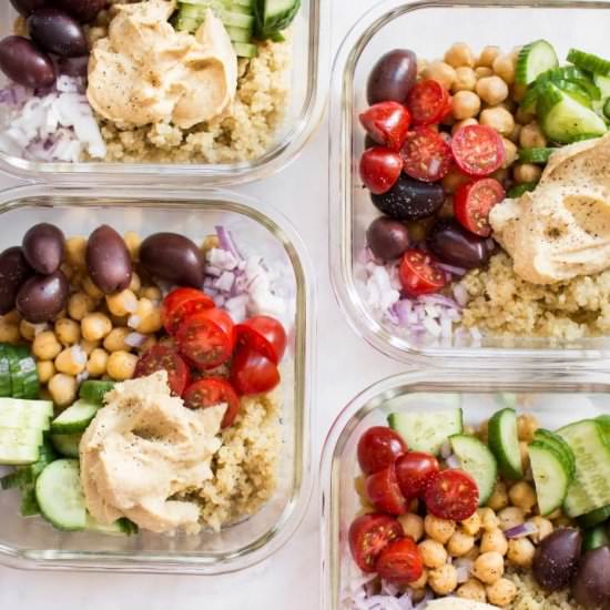 Vegan Mediterranean Meal Prep Bowls