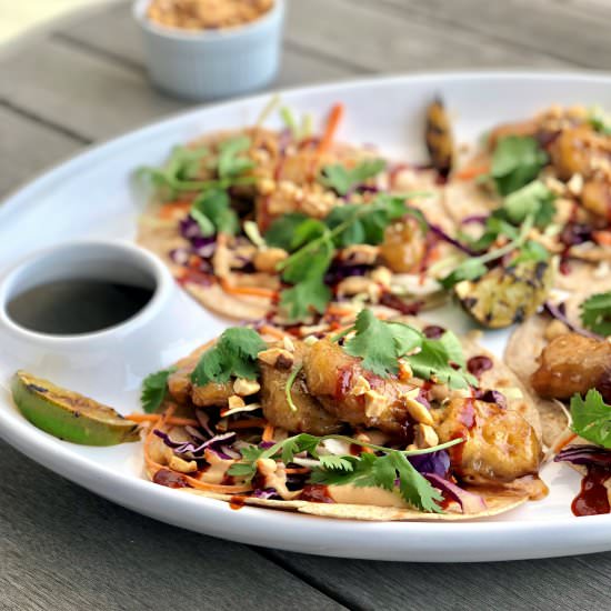 Grilled Vegan Mandarin Chick’n Taco