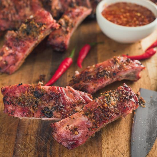 thai ribs with spicy dipping sauce