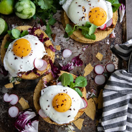Molé Tostada Stacks