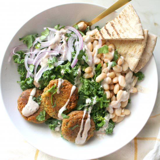 Vegan Falafel Kale Salad