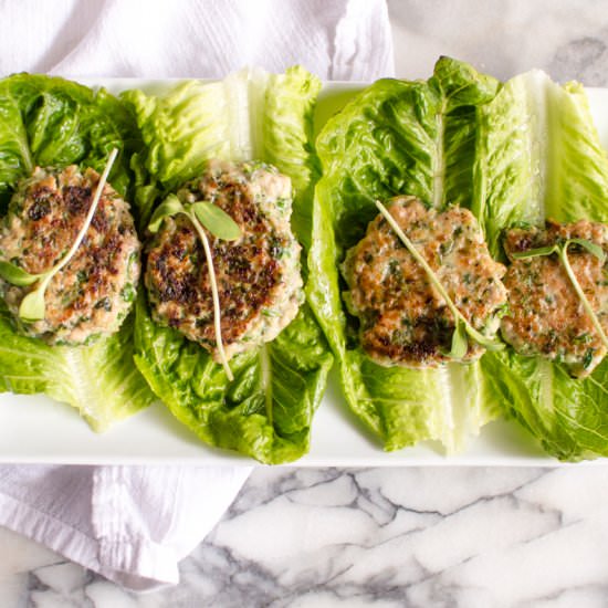 Green Veggie Chicken Burgers