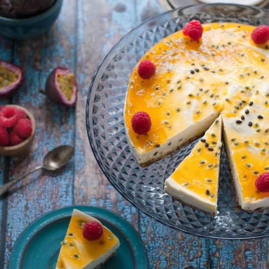 No Bake Passionfruit Cheesecake