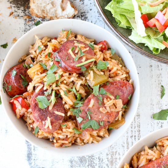 One Pot Andouille Sausage Jambalaya