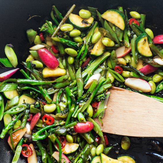 Spring veggie stir-fry (V,GF)