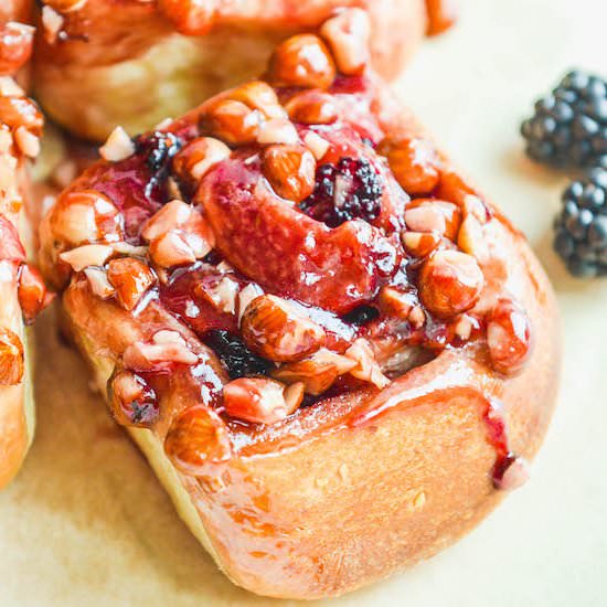 Blackberry-Hazelnut Sticky Buns