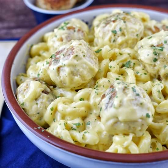 Chicken Meatball Mac & Cheese