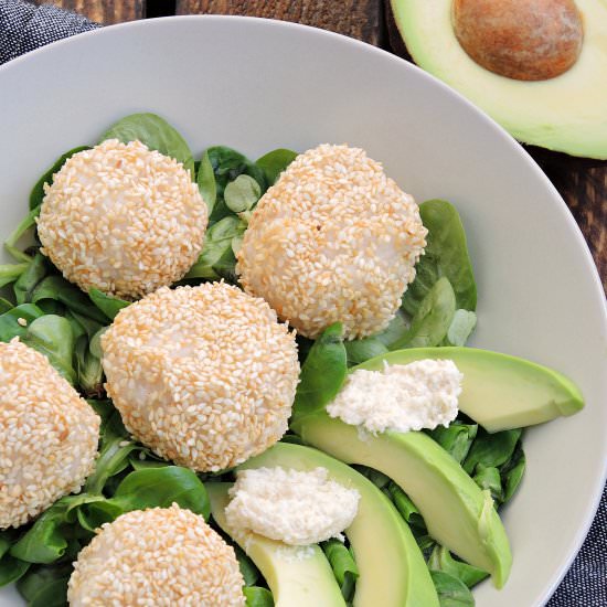 Rice balls in sesame seeds