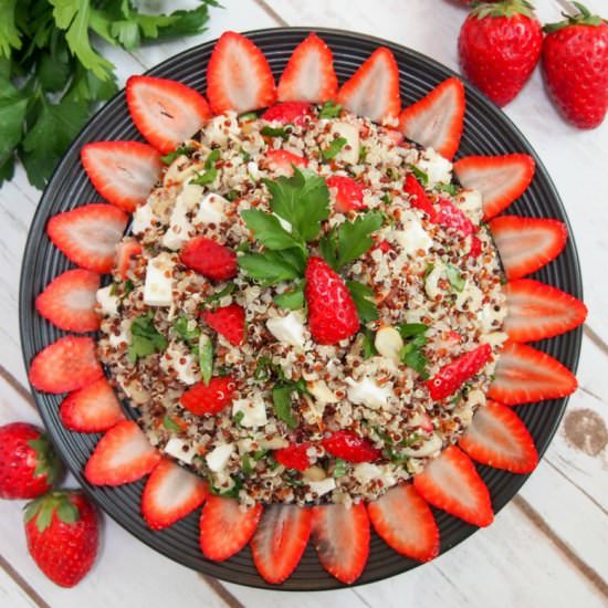 Strawberry quinoa salad with feta
