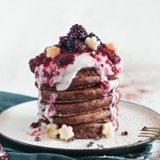 Whole wheat vegan pancakes