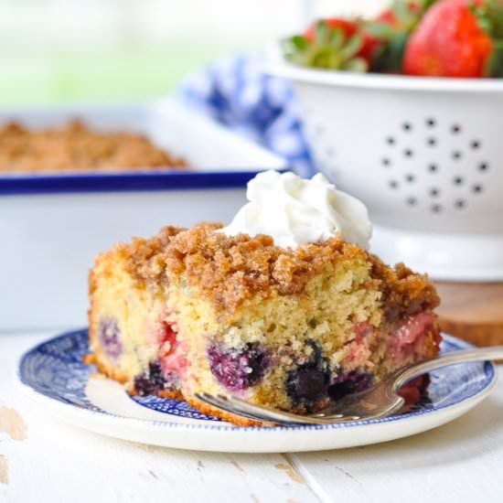 Red White and Blueberry Buckle