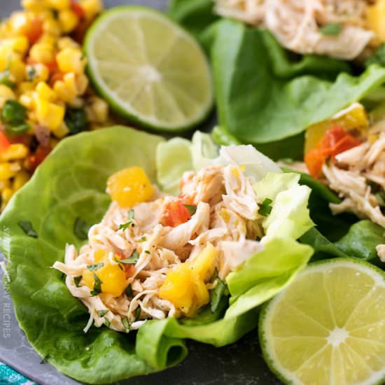 Mango Crockpot Chicken Tacos