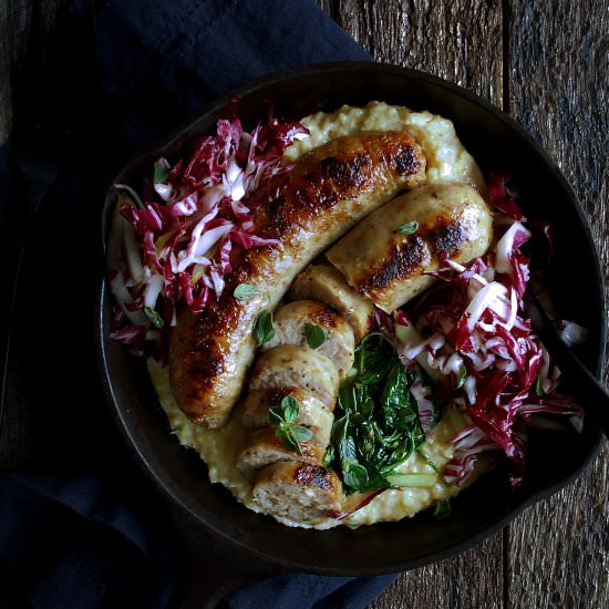 Chicken Sausages & Spicy Polenta