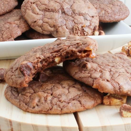 Snickers Brownie Cookies