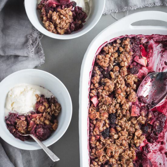 Healthier Blackberry Apple Crisp