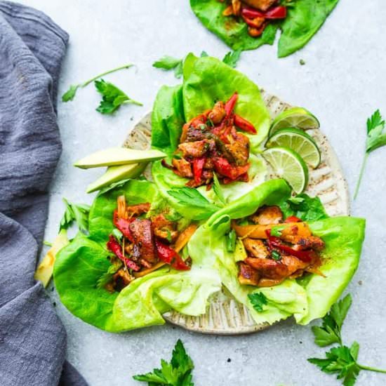 Chicken Fajita Lettuce Wraps
