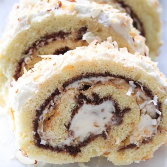 Coconut Almond Cake Roulade
