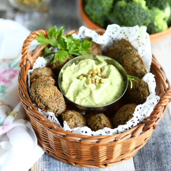 Broccoli Mung Bean Falafel