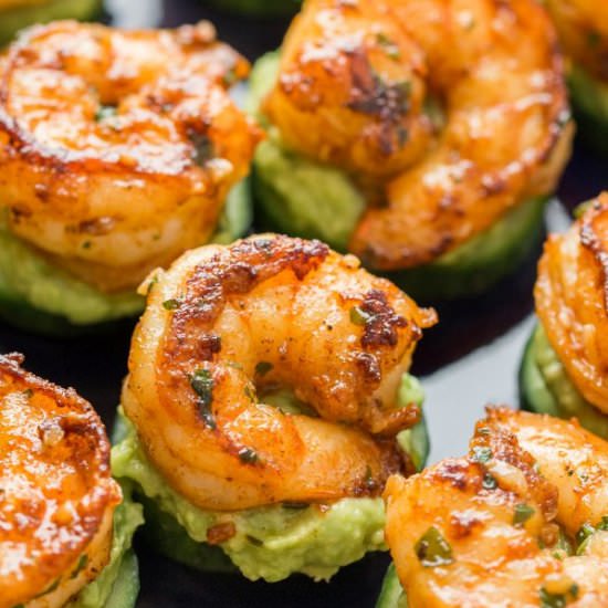 Avocado Cucumber Shrimp Appetizers