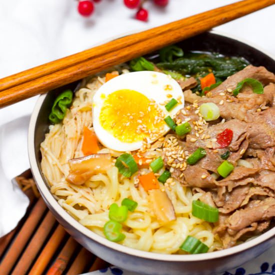 Deluxe Instant Ramen with Beef